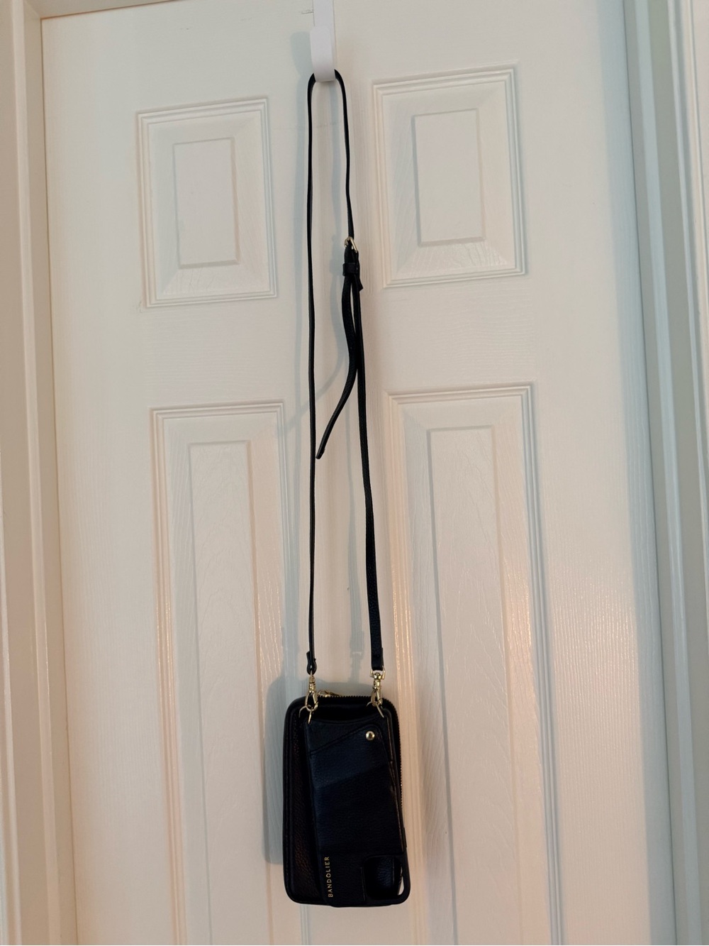 Bandolier Black Pebbled Leather Crossbody bag and Apple phone case - Picture 7 of 7